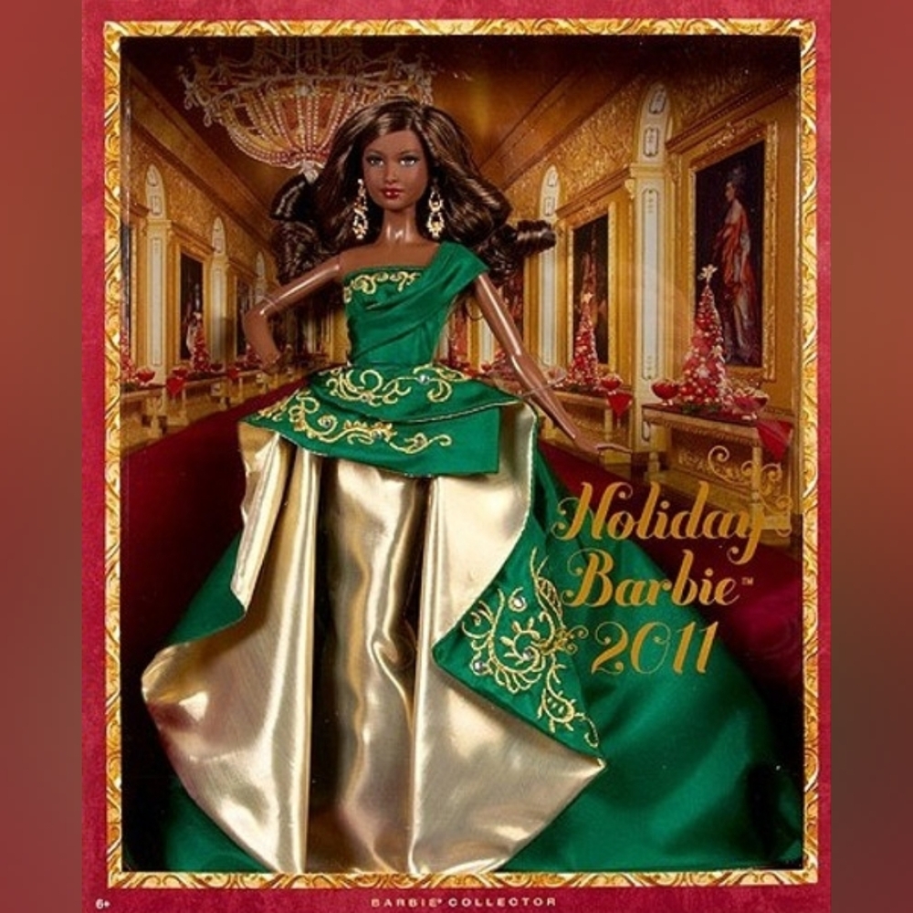 2011 Barbie Holiday Doll in Emerald and Gold
